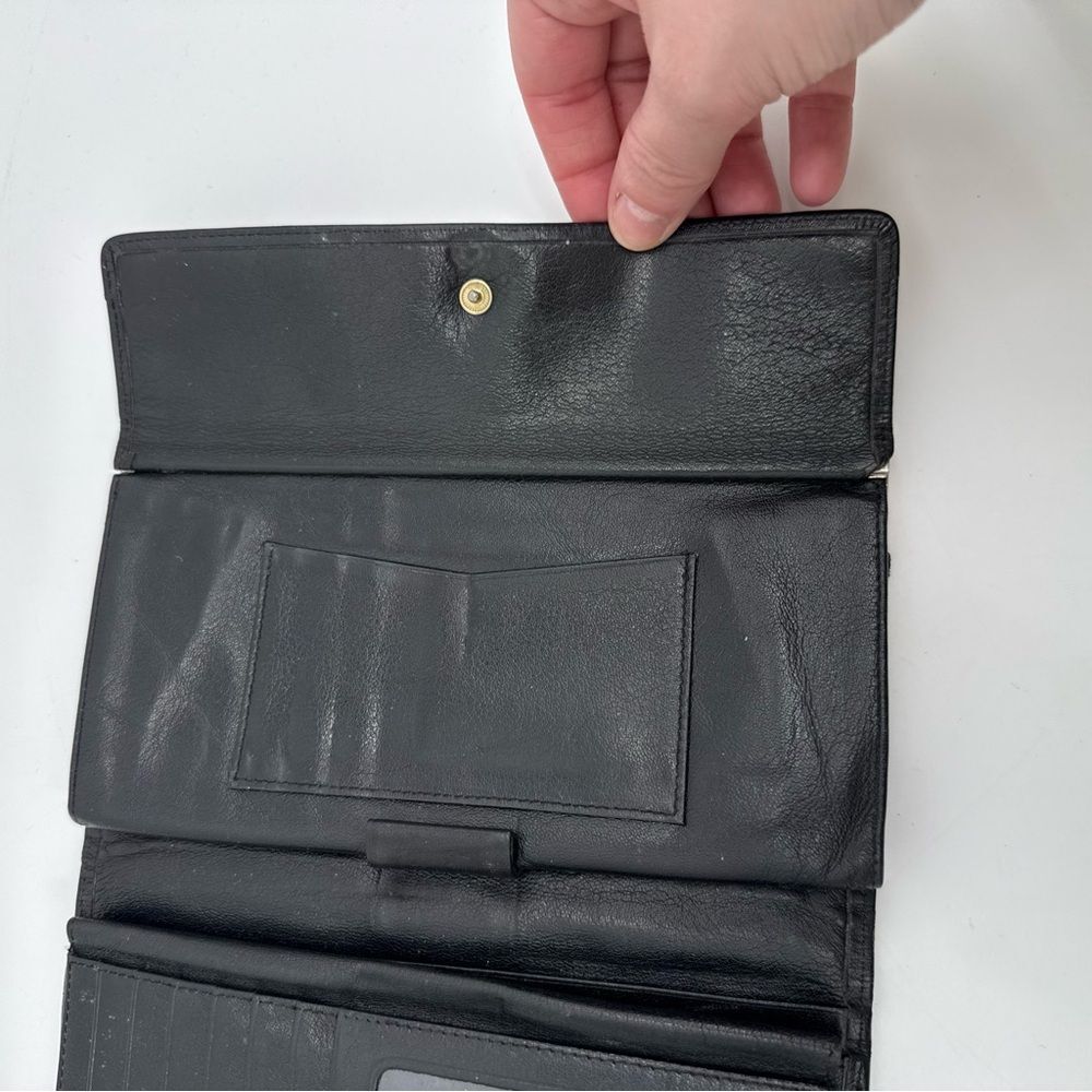 Gold Pfeil Sport Genuine Leather Wallet Black Made in Germany Vintage - Picture 13 of 14